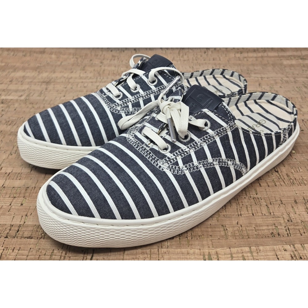 Cole Haan Shoes Womens 7.5B Grandpro Deck‎ Mule Freeport Stripe Blue White